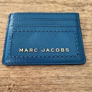 Marc Jacobs Stellar Blue Leather Card Holder Designer Excellent Condition